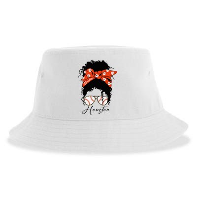 Houstion Messy Bun Souvenir I Love Houstion Women Sustainable Bucket Hat