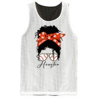 Houstion Messy Bun Souvenir I Love Houstion Women Mesh Reversible Basketball Jersey Tank