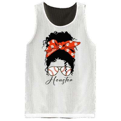 Houstion Messy Bun Souvenir I Love Houstion Women Mesh Reversible Basketball Jersey Tank