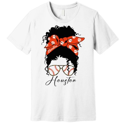 Houstion Messy Bun Souvenir I Love Houstion Women Premium T-Shirt