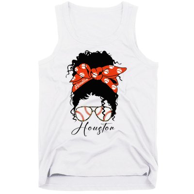 Houstion Messy Bun Souvenir I Love Houstion Women Tank Top