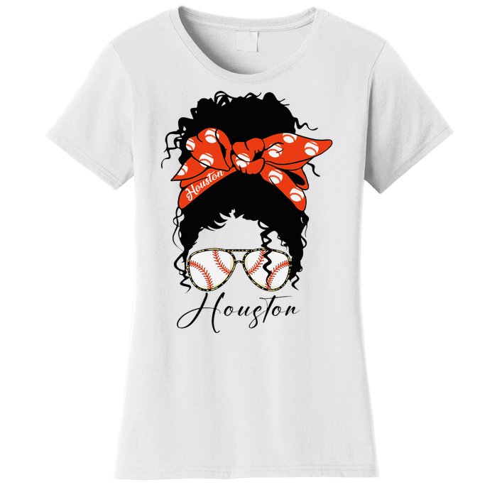 Houstion Messy Bun Souvenir I Love Houstion Women Women's T-Shirt