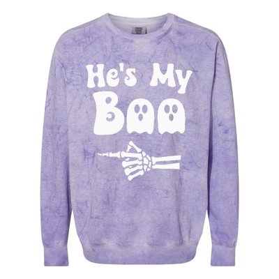 HeS My Boo Matching Halloween Pajama Couples HeS My Boo Colorblast Crewneck Sweatshirt