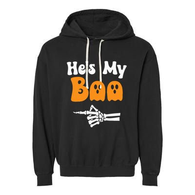 HeS My Boo Matching Halloween Pajama Couples HeS My Boo Garment-Dyed Fleece Hoodie