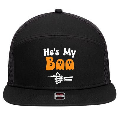 HeS My Boo Matching Halloween Pajama Couples HeS My Boo 7 Panel Mesh Trucker Snapback Hat