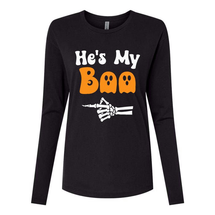 HeS My Boo Matching Halloween Pajama Couples HeS My Boo Womens Cotton Relaxed Long Sleeve T-Shirt