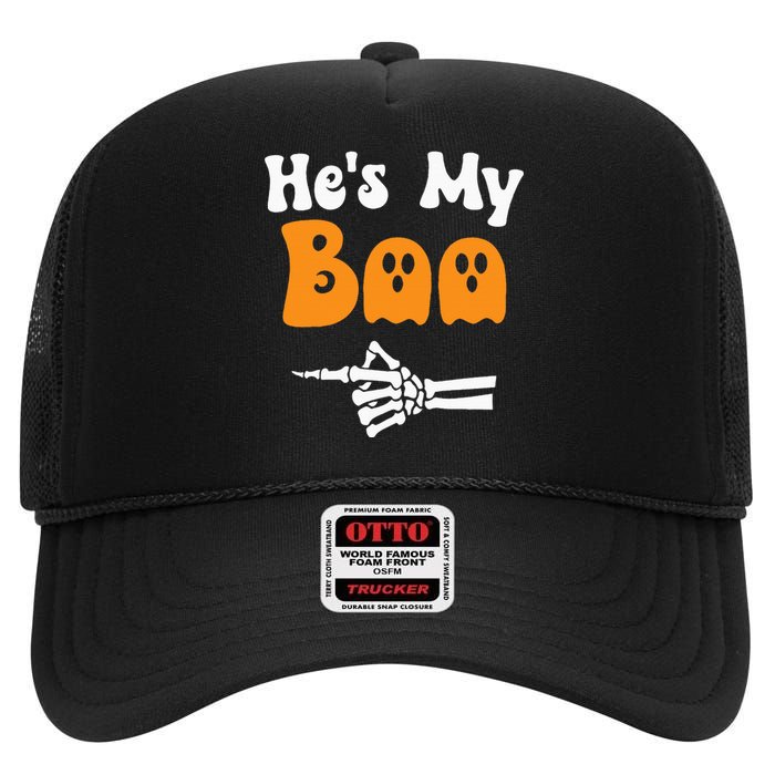 HeS My Boo Matching Halloween Pajama Couples HeS My Boo High Crown Mesh Back Trucker Hat