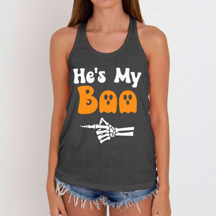 HeS My Boo Matching Halloween Pajama Couples HeS My Boo Women's Knotted Racerback Tank