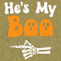 HeS My Boo Matching Halloween Pajama Couples HeS My Boo Garment-Dyed Women's Muscle Tee
