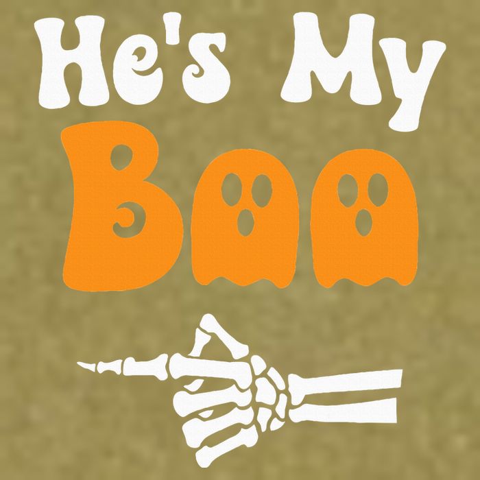 HeS My Boo Matching Halloween Pajama Couples HeS My Boo Garment-Dyed Women's Muscle Tee