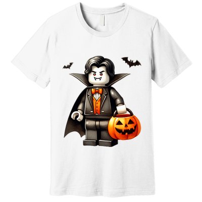 Halloween Master Builder Vampire Building Blocks Bricks Premium T-Shirt