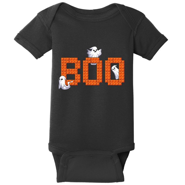Halloween Master Builder Boo Ghost Building Blocks Bricks Baby Bodysuit