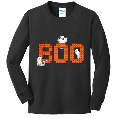 Halloween Master Builder Boo Ghost Building Blocks Bricks Kids Long Sleeve Shirt