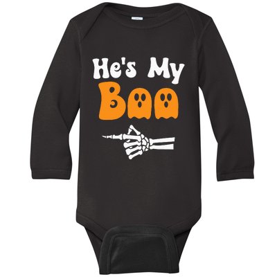 HeS My Boo Matching Halloween Pajama Couples HeS My Boo Baby Long Sleeve Bodysuit