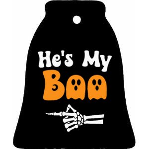 HeS My Boo Matching Halloween Pajama Couples HeS My Boo Ceramic Bell Ornament