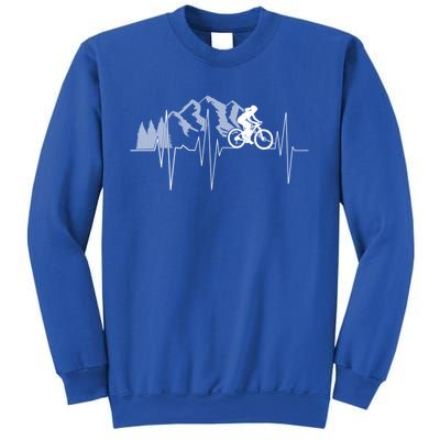 Heartbeat Mountain Biking Cyclist Funny Gift Gift Sweatshirt