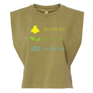 Help More Bees Plant More Tree Clean The Seas Gifts Garment-Dyed Women's Muscle Tee