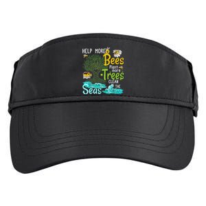 Help More Bees Plant More Trees Clean Seas Tee Adult Drive Performance Visor