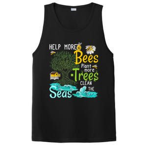 Help More Bees Plant More Trees Clean Seas Tee PosiCharge Competitor Tank