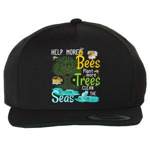 Help More Bees Plant More Trees Clean Seas Tee Wool Snapback Cap