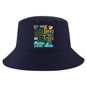 Help More Bees Plant More Trees Clean Seas Tee Cool Comfort Performance Bucket Hat