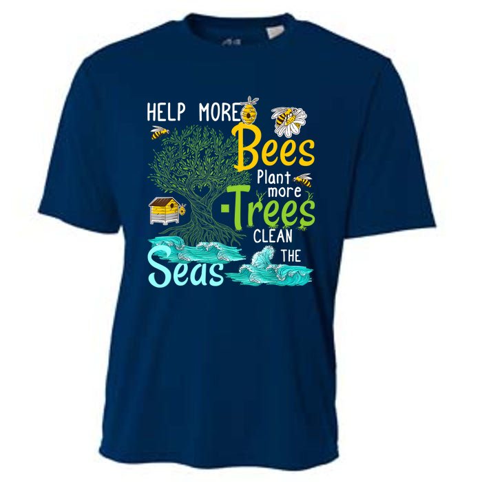 Help More Bees Plant More Trees Clean Seas Tee Cooling Performance Crew T-Shirt