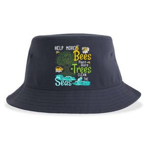 Help More Bees Plant More Trees Clean Seas Tee Sustainable Bucket Hat