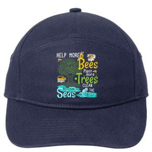 Help More Bees Plant More Trees Clean Seas Tee 7-Panel Snapback Hat