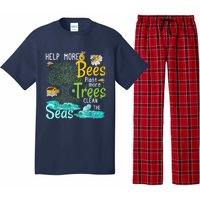 Help More Bees Plant More Trees Clean Seas Tee Pajama Set