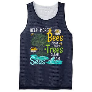 Help More Bees Plant More Trees Clean Seas Tee Mesh Reversible Basketball Jersey Tank