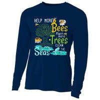 Help More Bees Plant More Trees Clean Seas Tee Cooling Performance Long Sleeve Crew