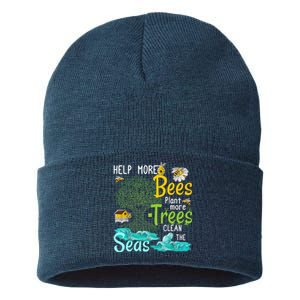 Help More Bees Plant More Trees Clean Seas Tee Sustainable Knit Beanie