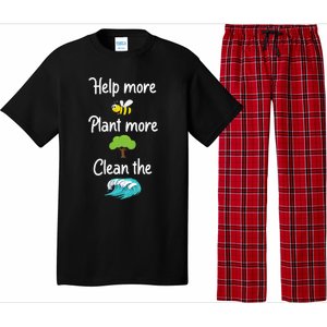 Help More Bees Plant More Trees Clean The Seas Earth Lover Pajama Set