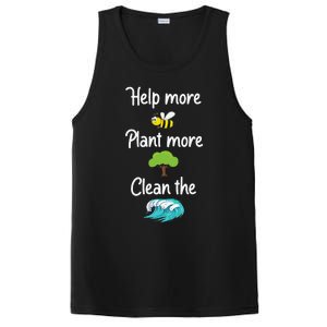 Help More Bees Plant More Trees Clean The Seas Earth Lover PosiCharge Competitor Tank