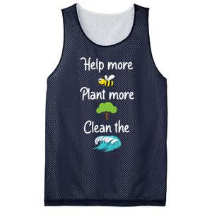 Help More Bees Plant More Trees Clean The Seas Earth Lover Mesh Reversible Basketball Jersey Tank