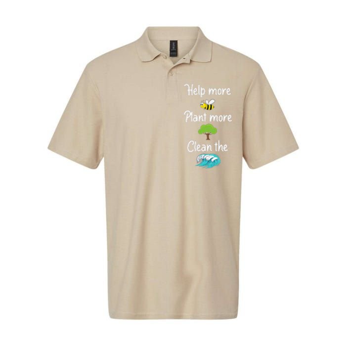 Help More Bees Plant More Trees Clean The Seas Earth Lover Softstyle Adult Sport Polo