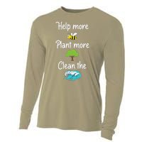 Help More Bees Plant More Trees Clean The Seas Earth Lover Cooling Performance Long Sleeve Crew