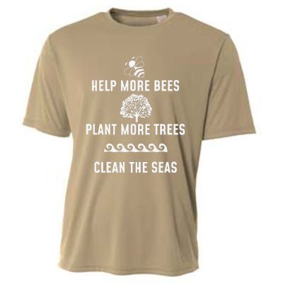 Help More Bees Plant More Trees Clean The Seas Gift Cooling Performance Crew T-Shirt