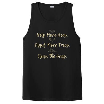 Help More Bees Plant More Trees Clean The Seas Nature Lover PosiCharge Competitor Tank