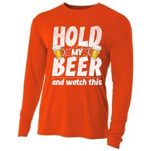 Hold My Beer And Watch This Funny Beer Ing Cool Gift Cooling Performance Long Sleeve Crew