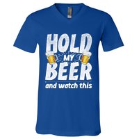 Hold My Beer And Watch This Funny Beer Ing Cool Gift V-Neck T-Shirt