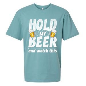 Hold My Beer And Watch This Funny Beer Ing Cool Gift Sueded Cloud Jersey T-Shirt