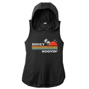 Honey Moonin Beach Honeymoon Vacation Ladies PosiCharge Tri-Blend Wicking Draft Hoodie Tank