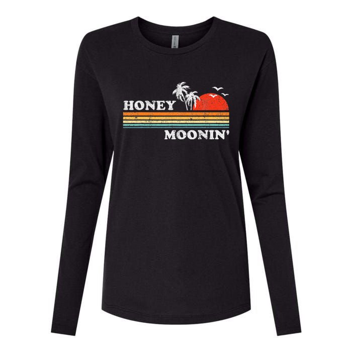 Honey Moonin Beach Honeymoon Vacation Womens Cotton Relaxed Long Sleeve T-Shirt