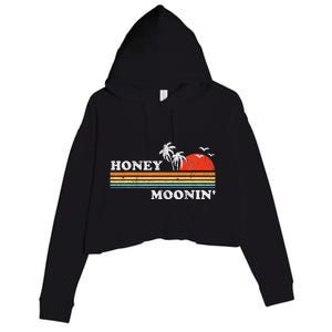 Honey Moonin Beach Honeymoon Vacation Crop Fleece Hoodie