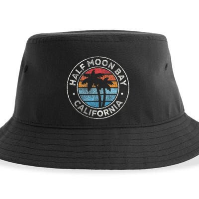 Half Moon Bay California Ca Vintage Graphic Retro 70s Sustainable Bucket Hat