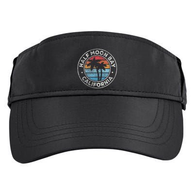 Half Moon Bay California Ca Vintage Graphic Retro 70s Adult Drive Performance Visor