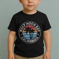 Half Moon Bay California Ca Vintage Graphic Retro 70s Toddler T-Shirt