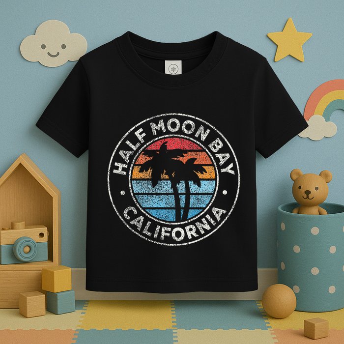 Half Moon Bay California Ca Vintage Graphic Retro 70s Toddler T-Shirt