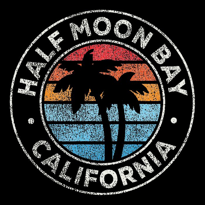 Half Moon Bay California Ca Vintage Graphic Retro 70s Toddler T-Shirt